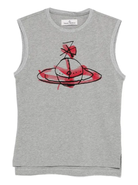 Vivienne Westwood drawn-orb sleeveless top