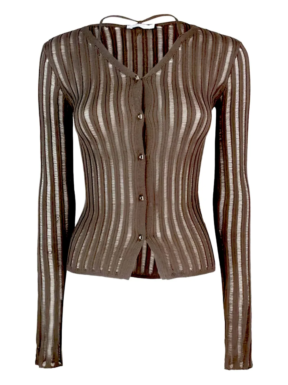 ribbed striped cardigan