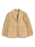 By Malene Birger fluffy-sleeved wool faux-fur jacket - Neutrals