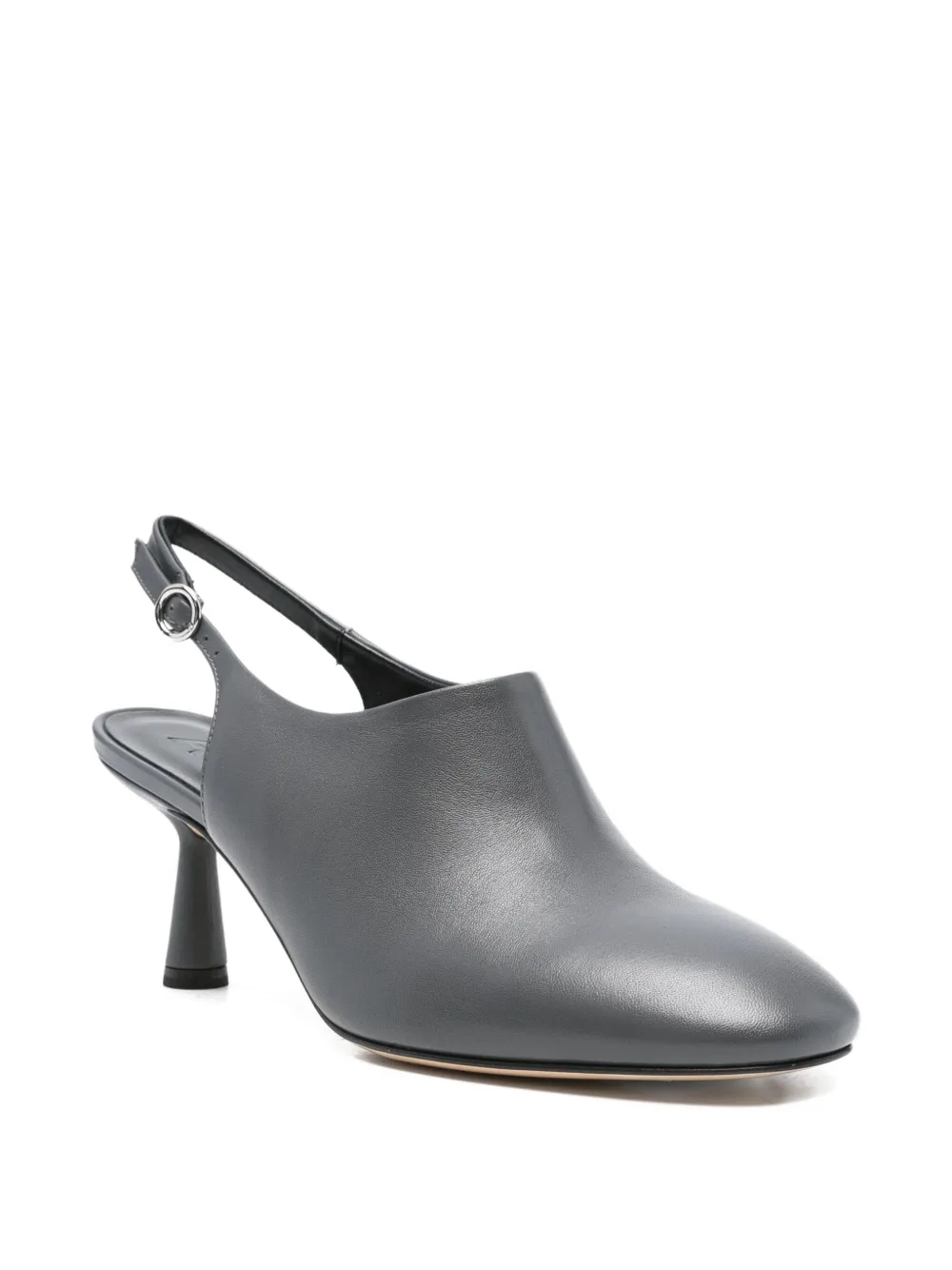 Aeyde 65mm Malin slingback leather pumps Grey