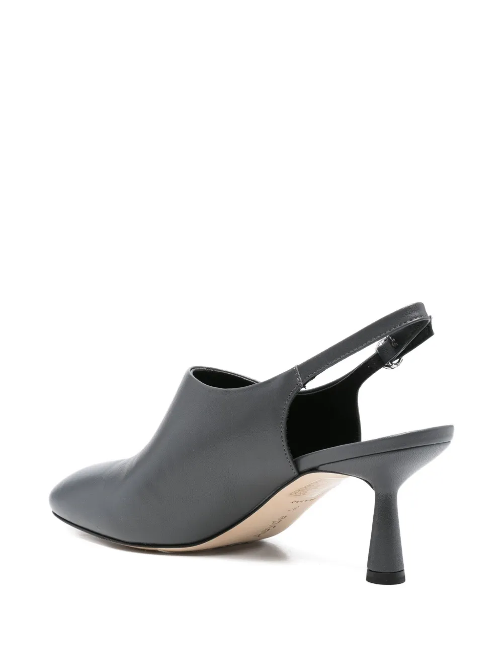 Aeyde 65mm Malin slingback leather pumps Grey