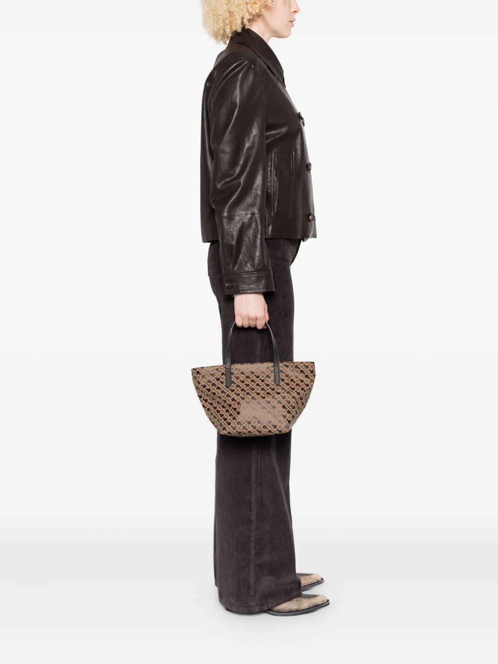 Gherardini monogram-pattern tote bag - Bruin