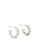 APM Monaco double paved hoop earrings - Silver