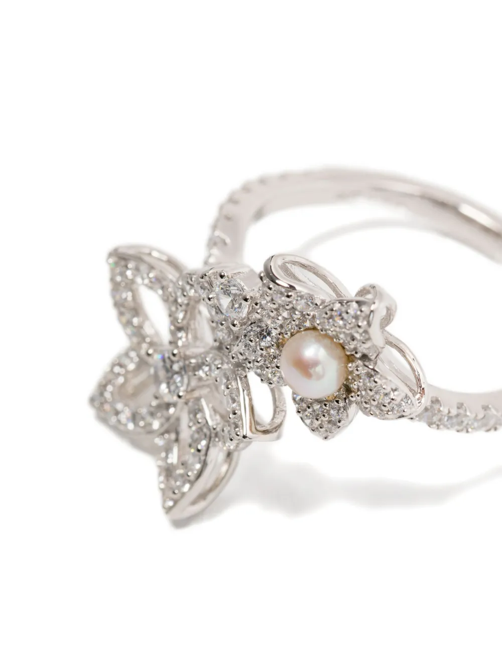 APM Monaco Pearl Blossom ring - Zilver