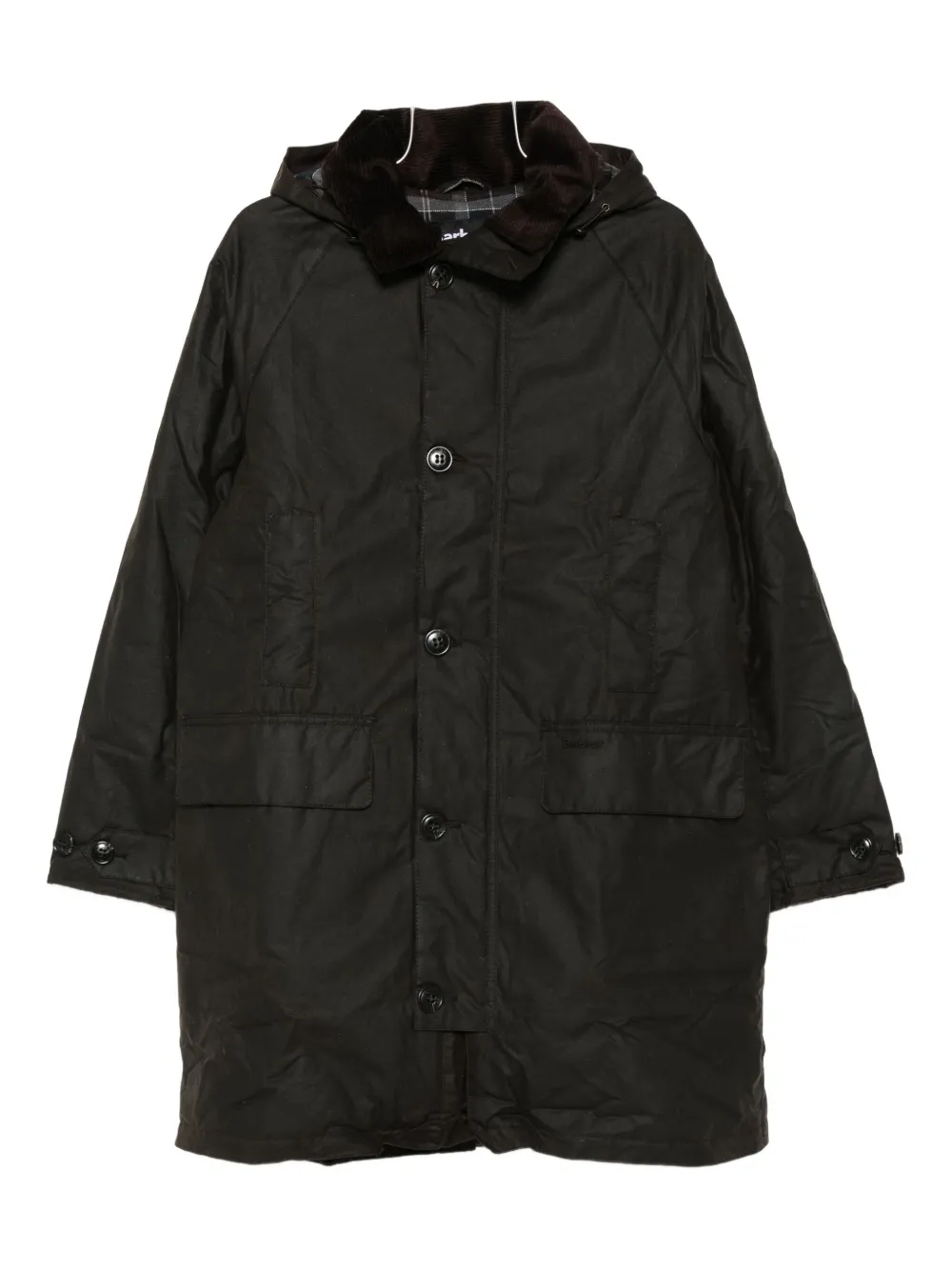 Barbour corduroy-collar coat Bruin