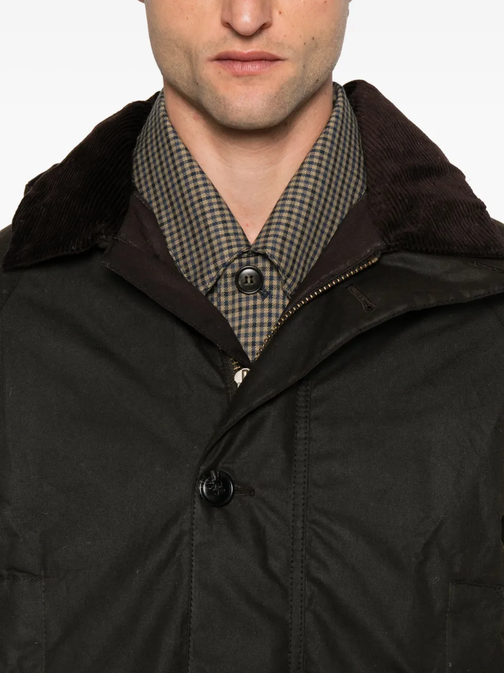 Barbour corduroy-collar coat Bruin