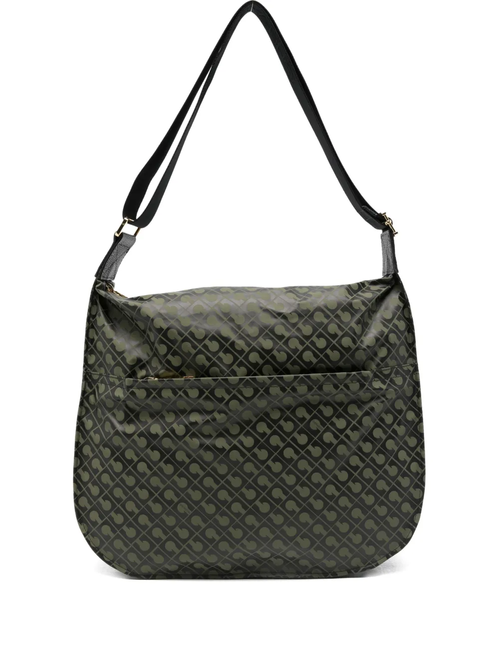 Gherardini Monogram-pattern Satchel Bag In Green