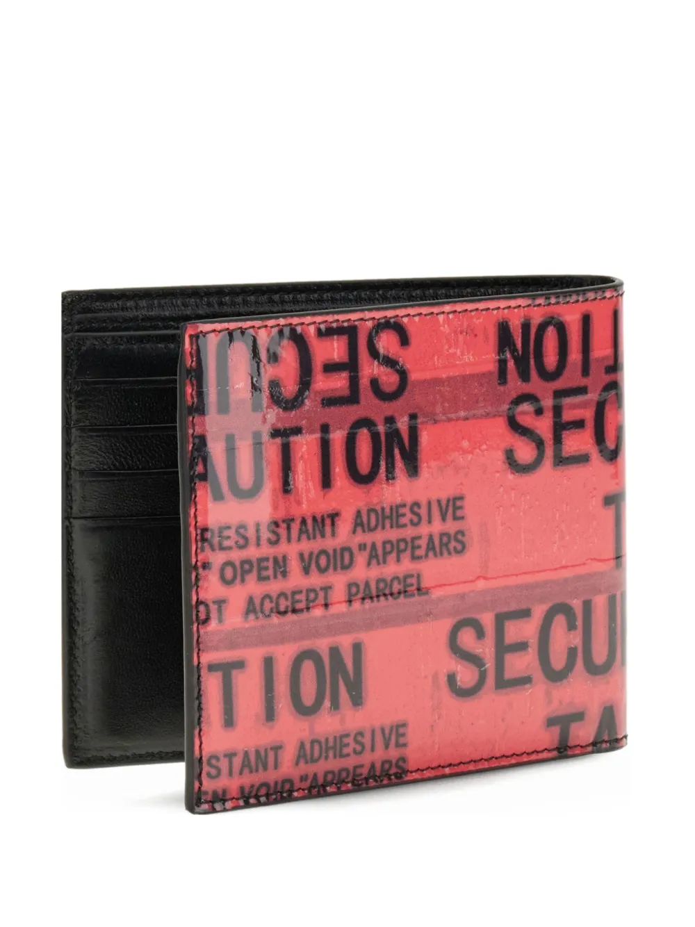 Balenciaga tape-print leather wallet Rood