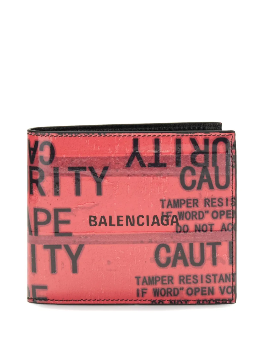 Balenciaga tape-print leather wallet - レッド Balenciaga tape-print leather wallet - レッド