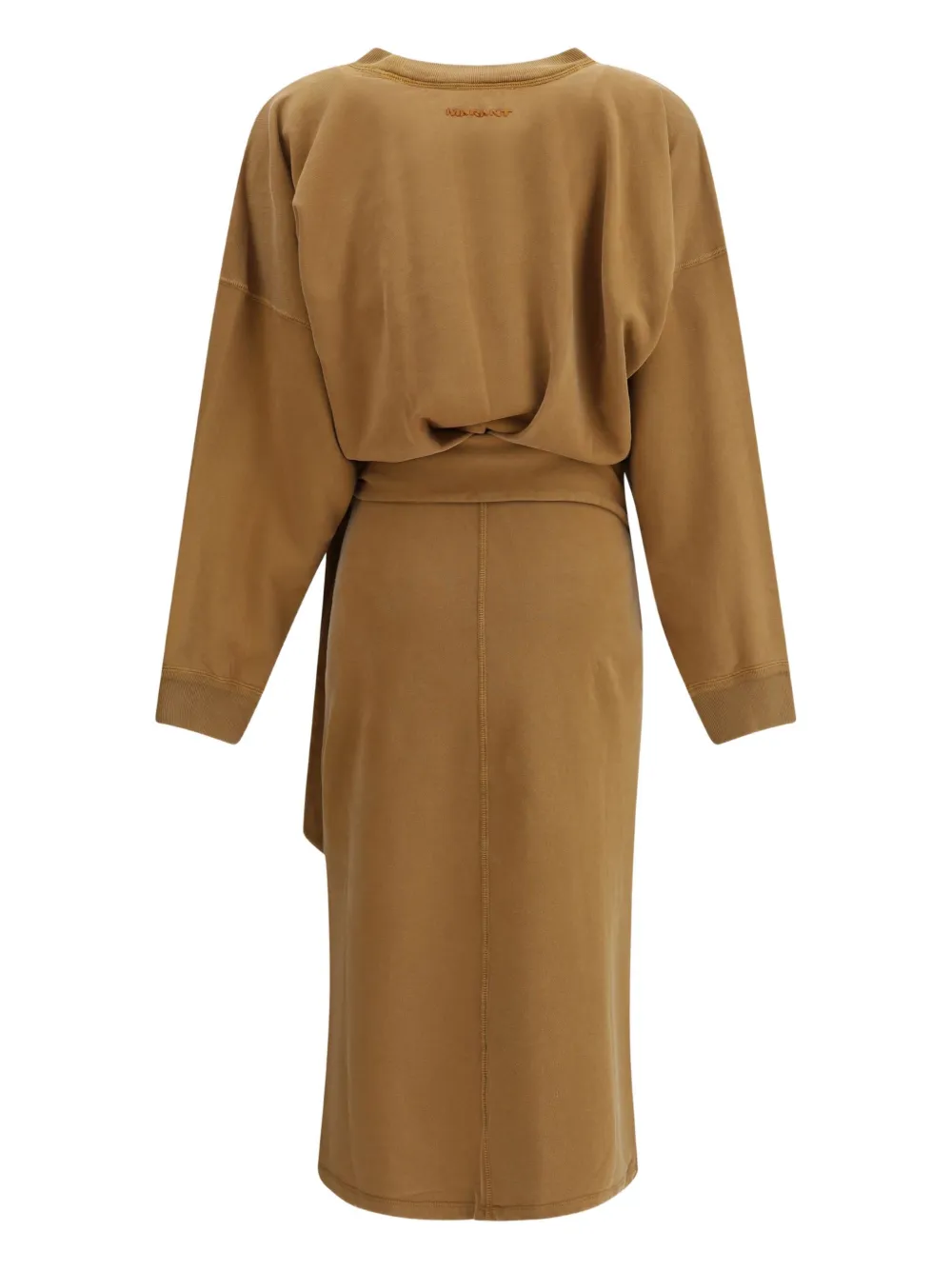 MARANT ÉTOILE wrap-effect logo-embroidered midi dress - Bruin