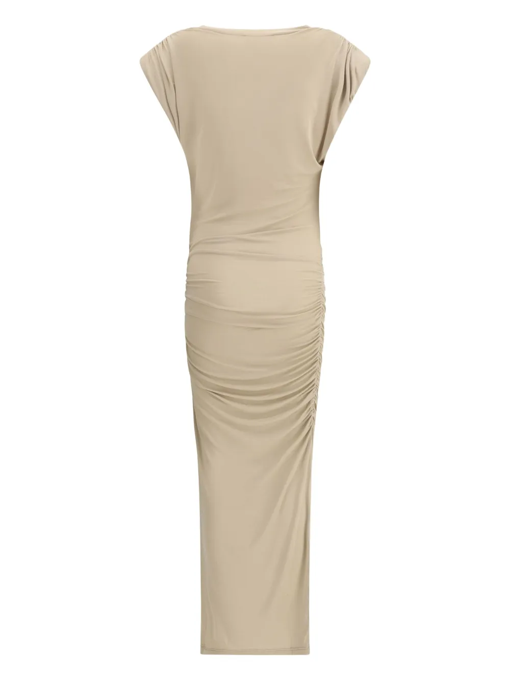 MARANT ÉTOILE side-ruched midi dress - Beige