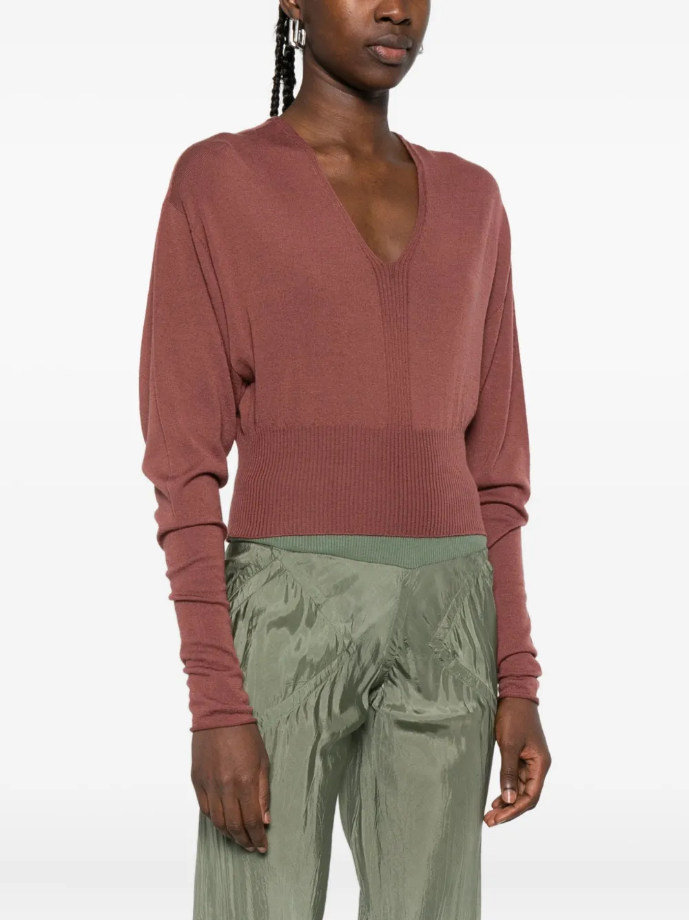 Rick Owens v-neck sweater Roze