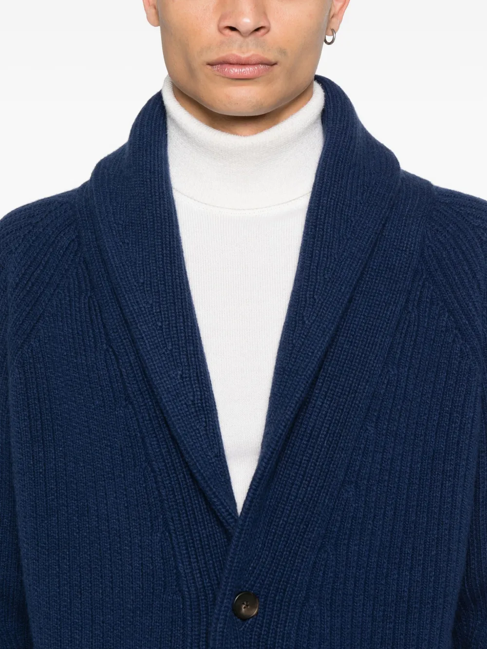 Kiton Ribgebreid vest Blauw