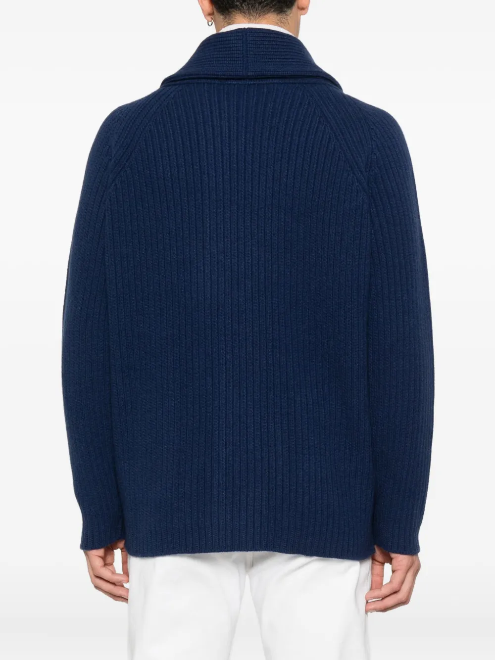 Kiton Ribgebreid vest Blauw