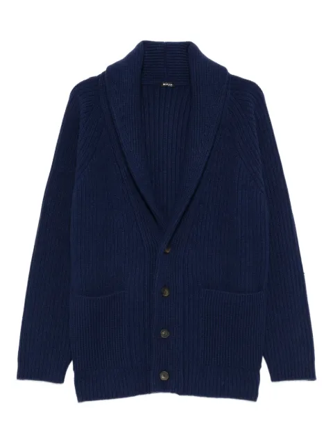 Kiton shawl-collar ribbed cardigan