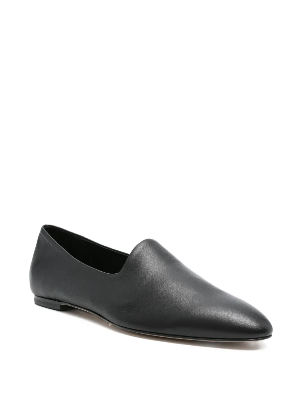 Aeyde Vanna pointed-toe leather loafers - Zwart