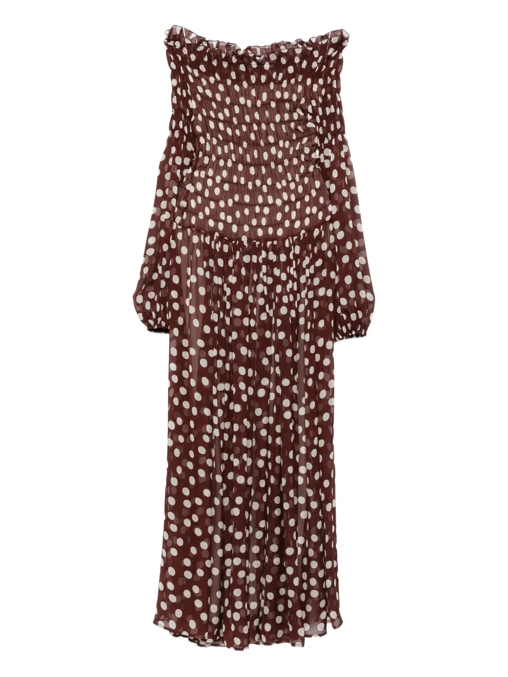 Raquel Diniz Off-shoulder jurk Bruin