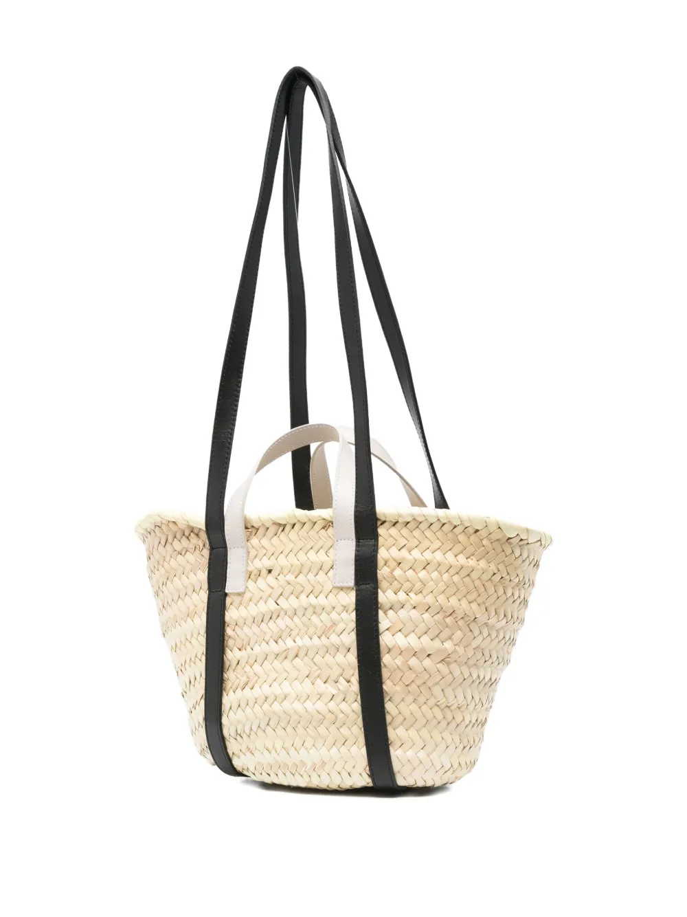 Pierre Hardy Medium Raffia Leather-pocket Tote Bag In Neutral