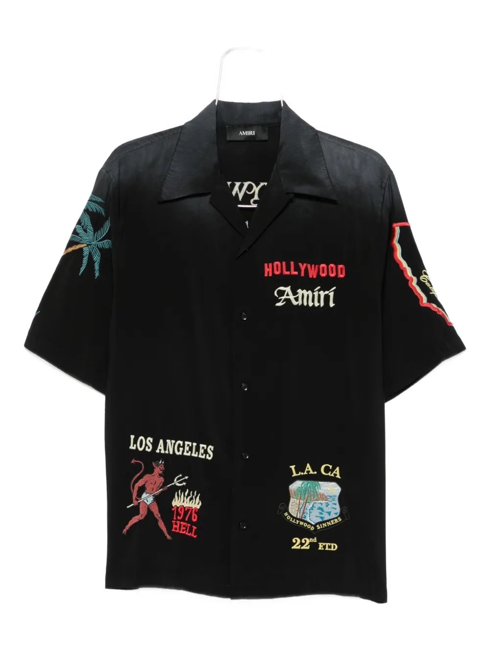 AMIRI embroidered-details short-sleeve shirt Zwart