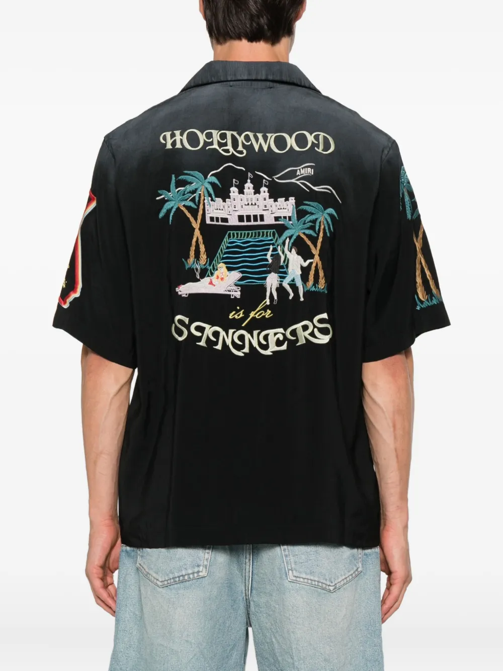 AMIRI embroidered-details short-sleeve shirt Zwart