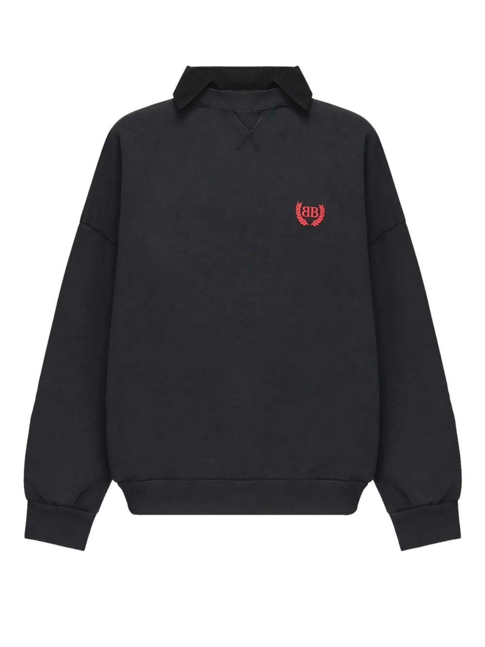 Balenciaga embroidered ruffled top - Nero