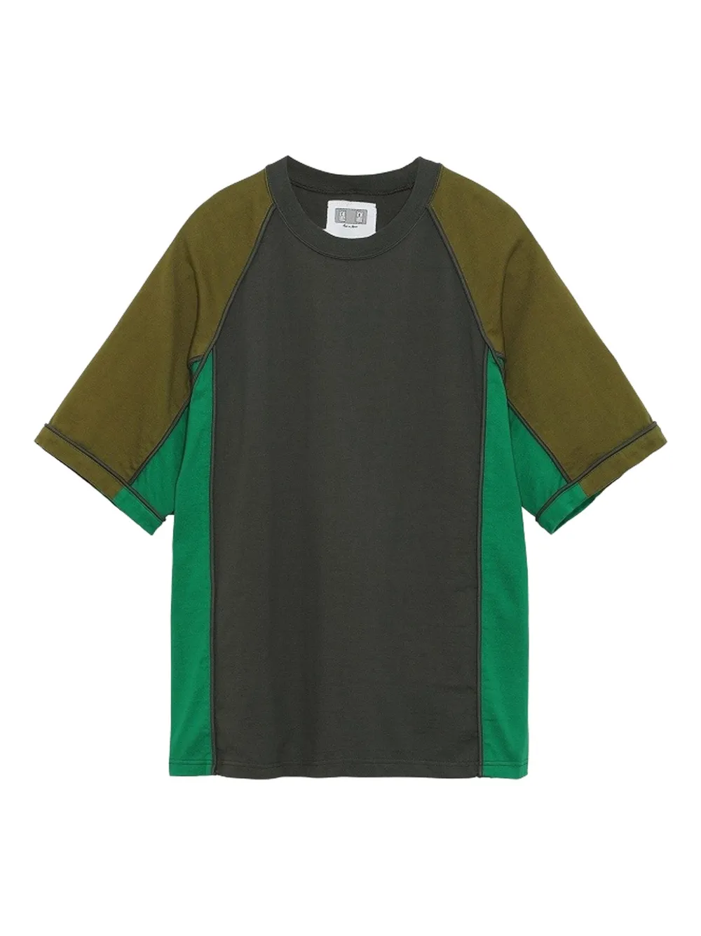 Cav Empt 拼接短袖T恤 | 绿色 | Image 1