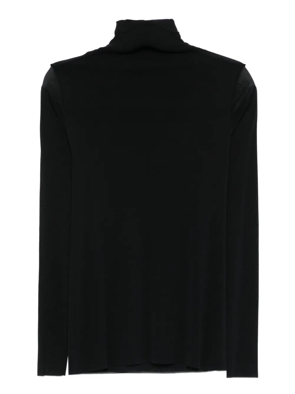 D.Exterior metallic-rose turtleneck top - Zwart