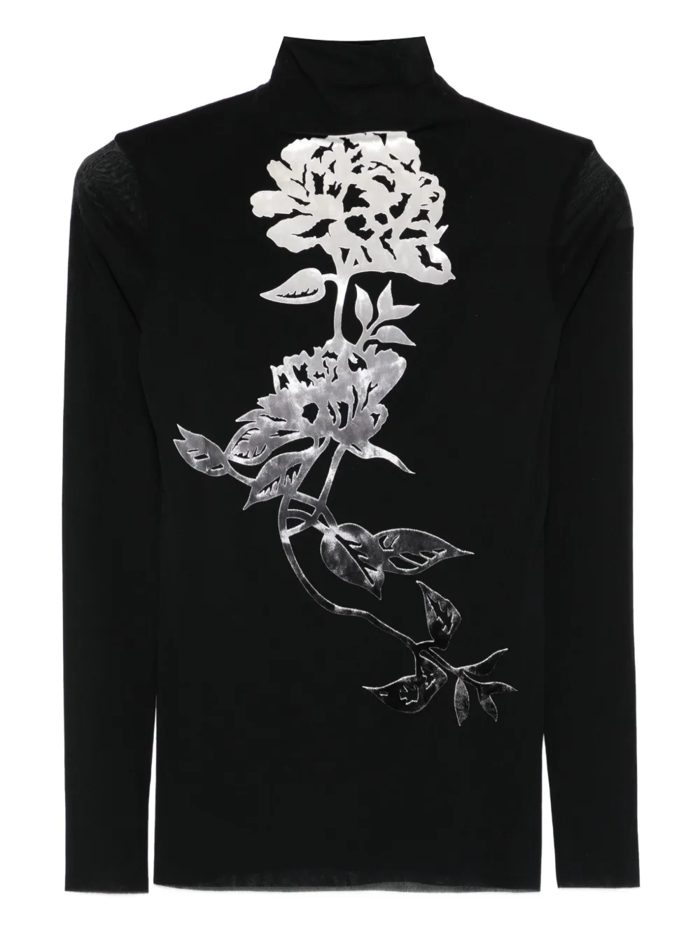 D.Exterior Top met col en metallic roos Zwart