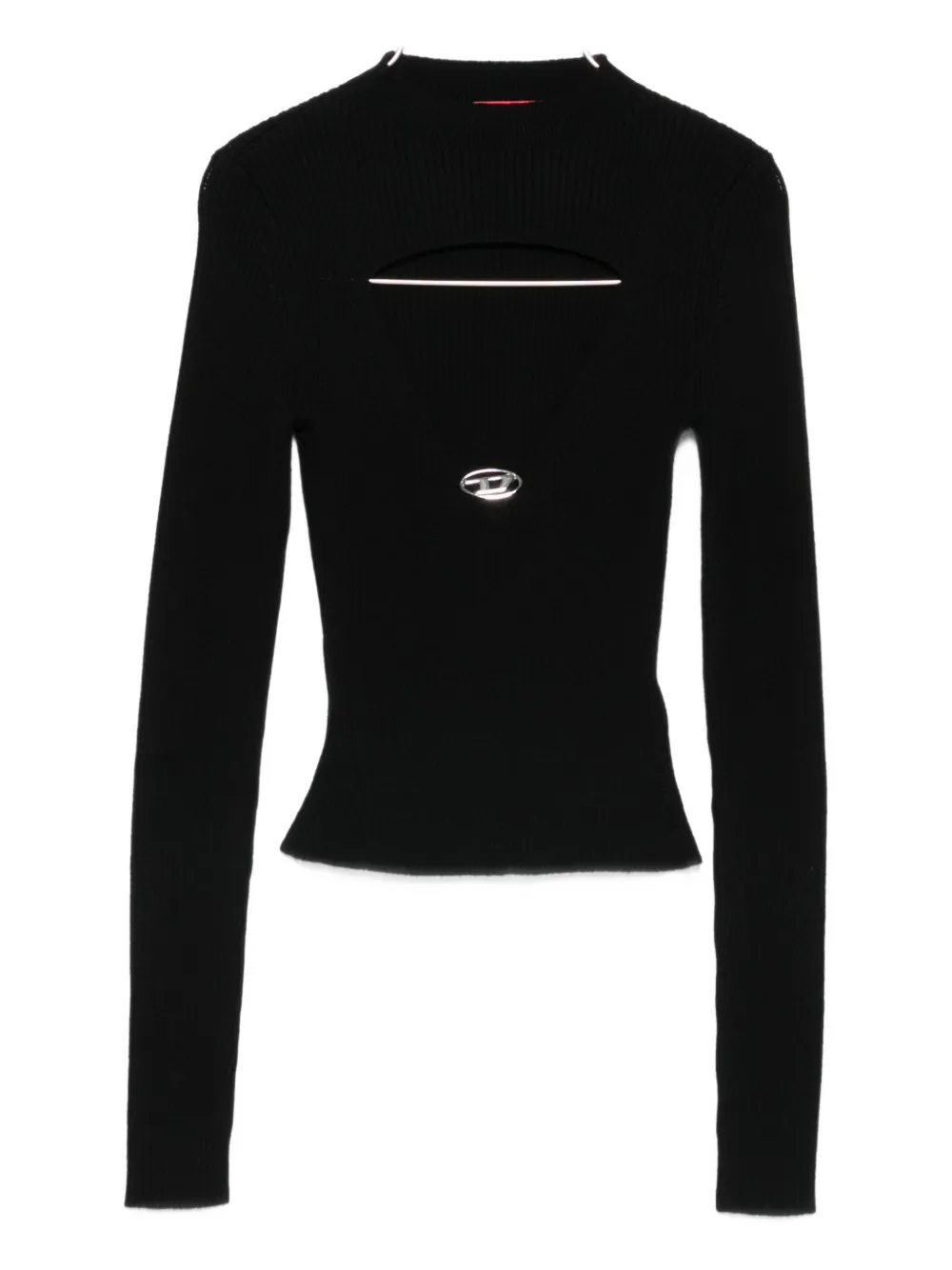 Diesel Womens 9xx M-olina Cut-out Wool Knitted Top In Black