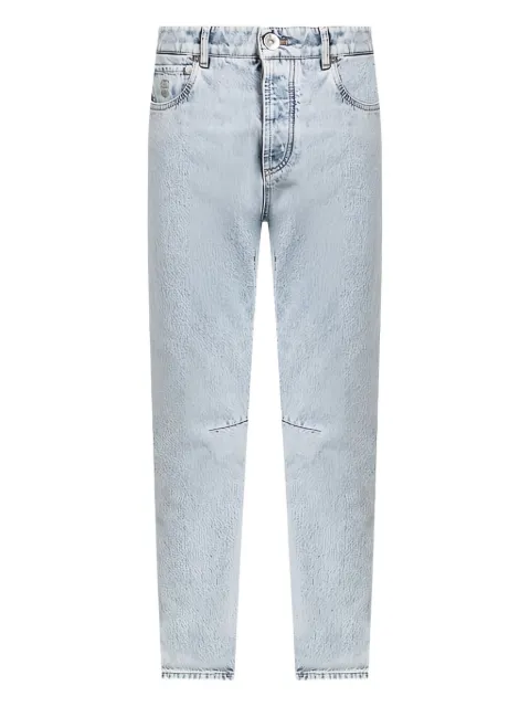 Brunello Cucinelli jeans slim con efecto lavado en ácidos