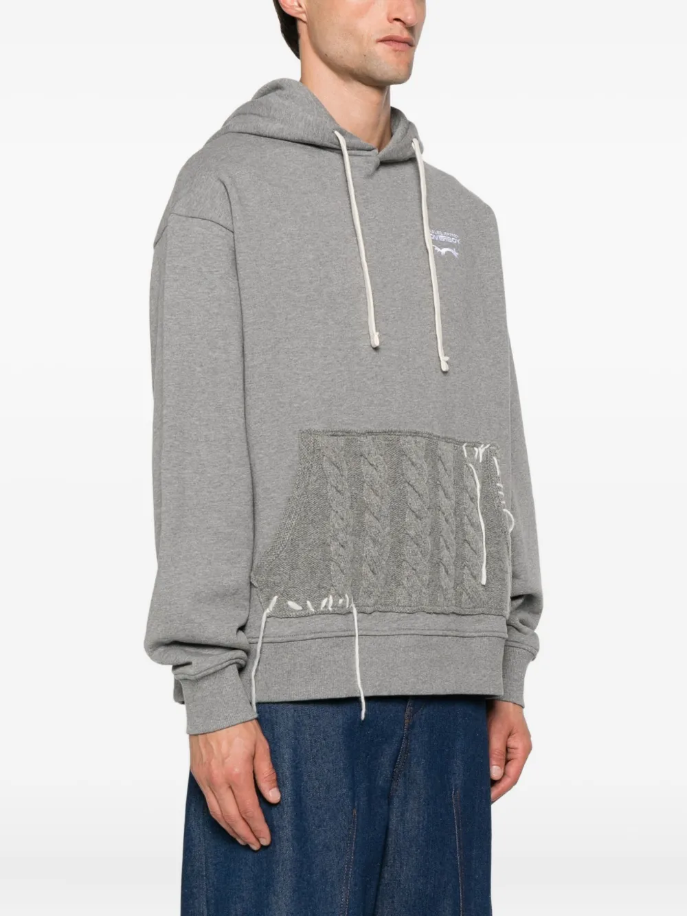 Charles Jeffrey Loverboy Kabelgebreide hoodie met zak Grijs