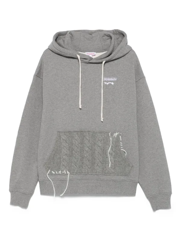 Charles Jeffrey Loverboy cable-knit Pocket Hoodie Grey