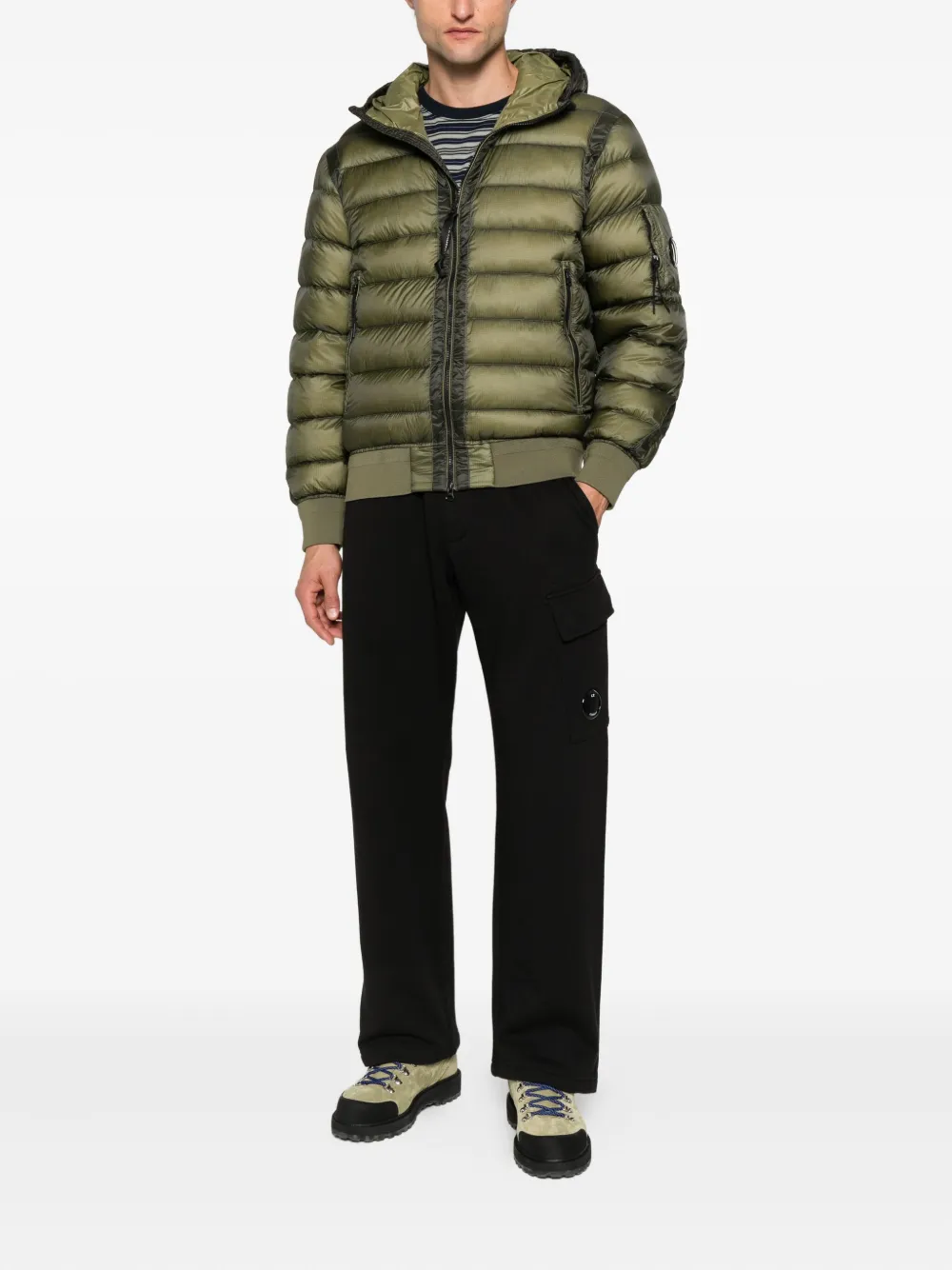 C.P. Company hooded quilted jacket Groen