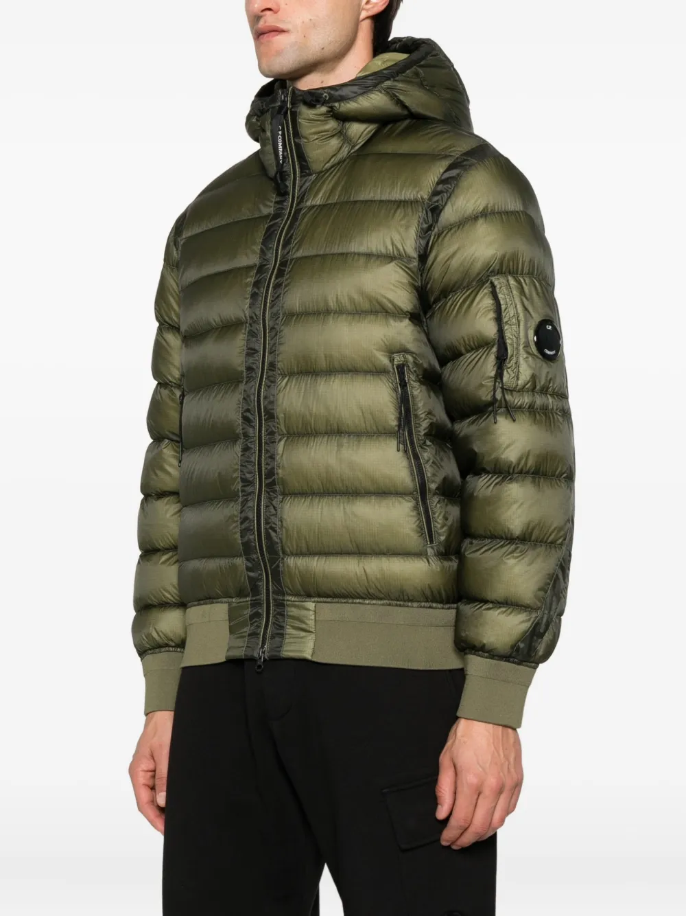C.P. Company hooded quilted jacket Groen