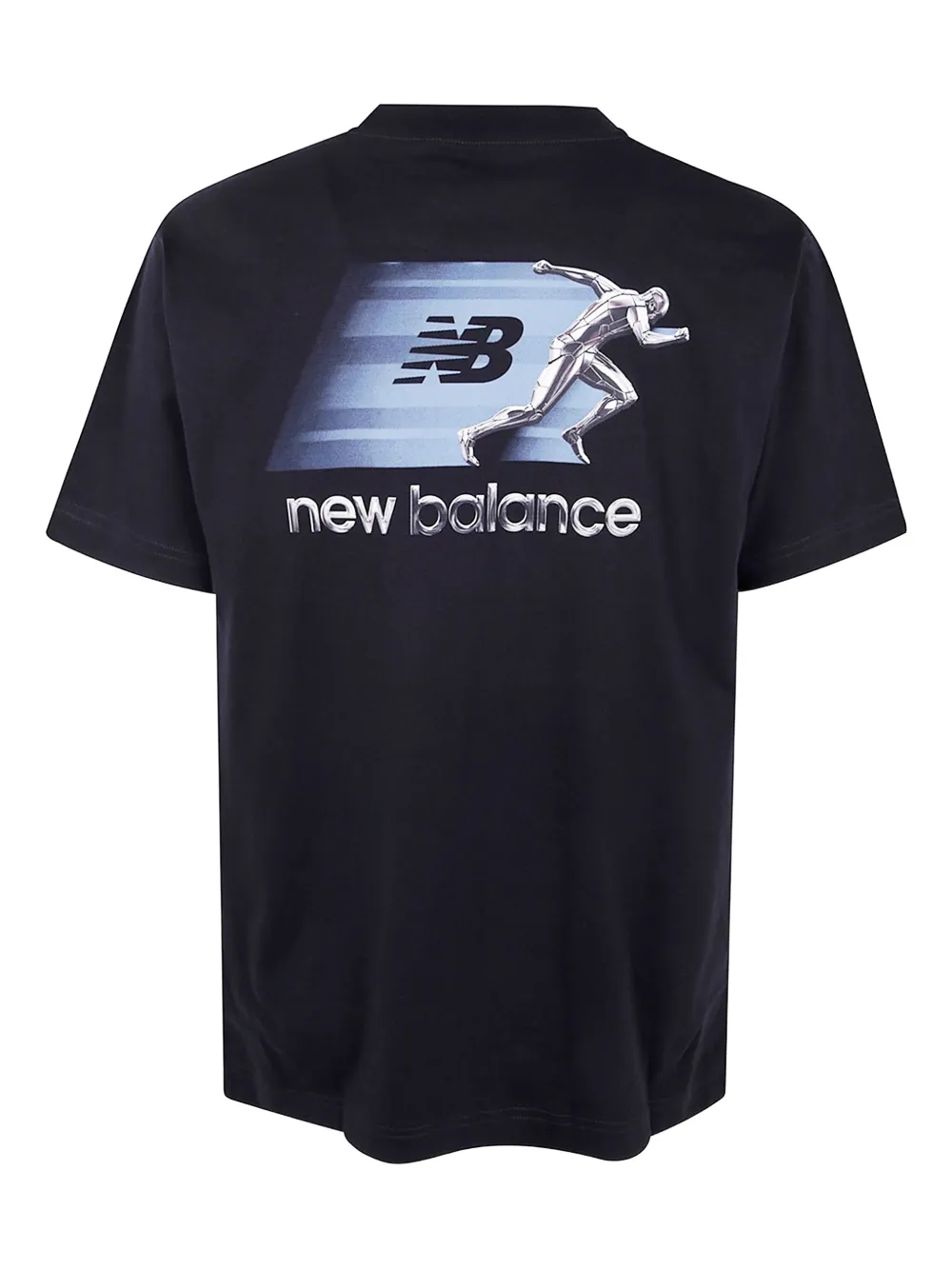New Balance Chrome Runner metallic-runner T-shirt - Zwart