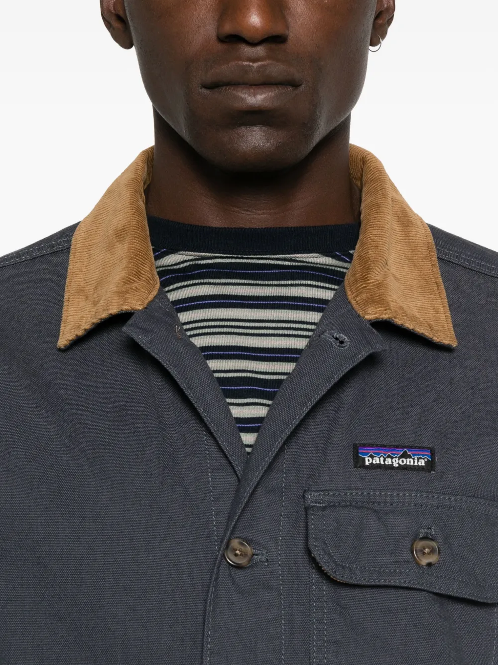 Patagonia Point Reyes corduroy-collar button-fastening jacket Grijs
