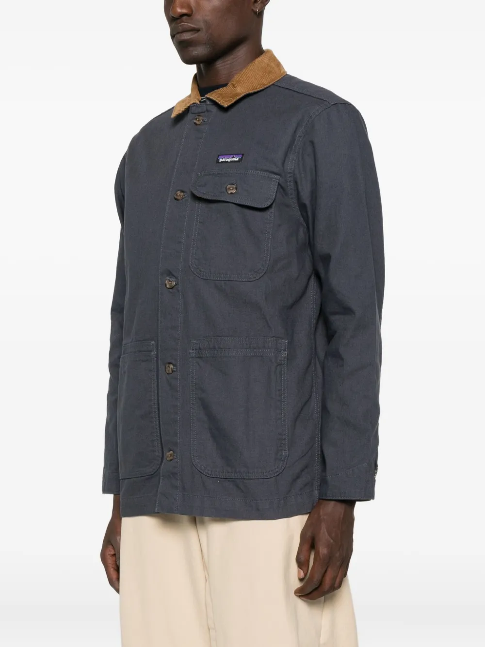 Patagonia Point Reyes corduroy-collar button-fastening jacket Grijs