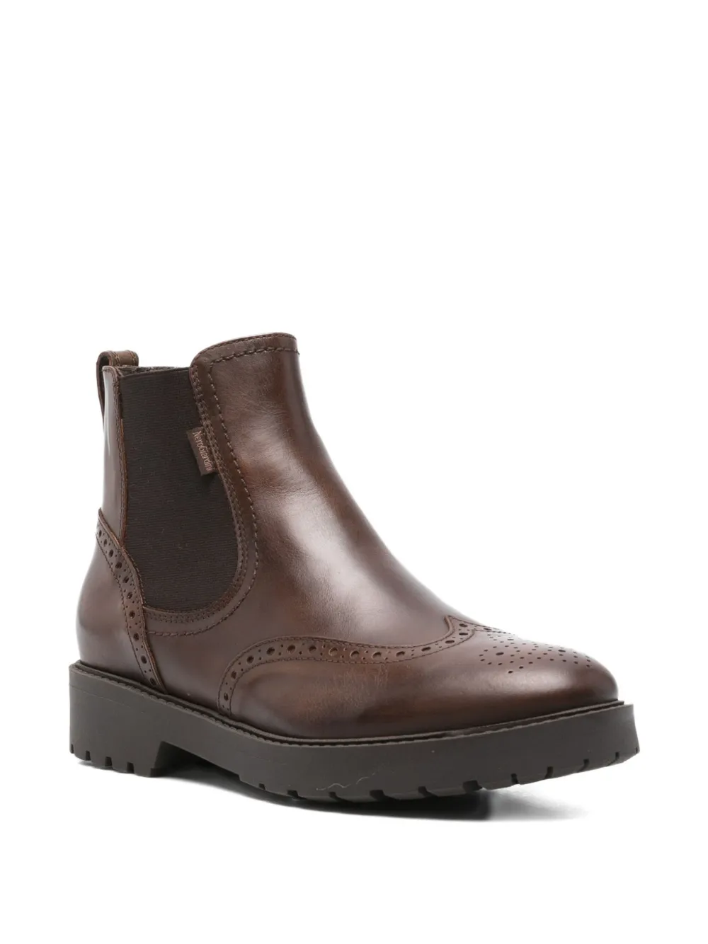 Nero Giardini Elastic-panel Leather Boots In Brown