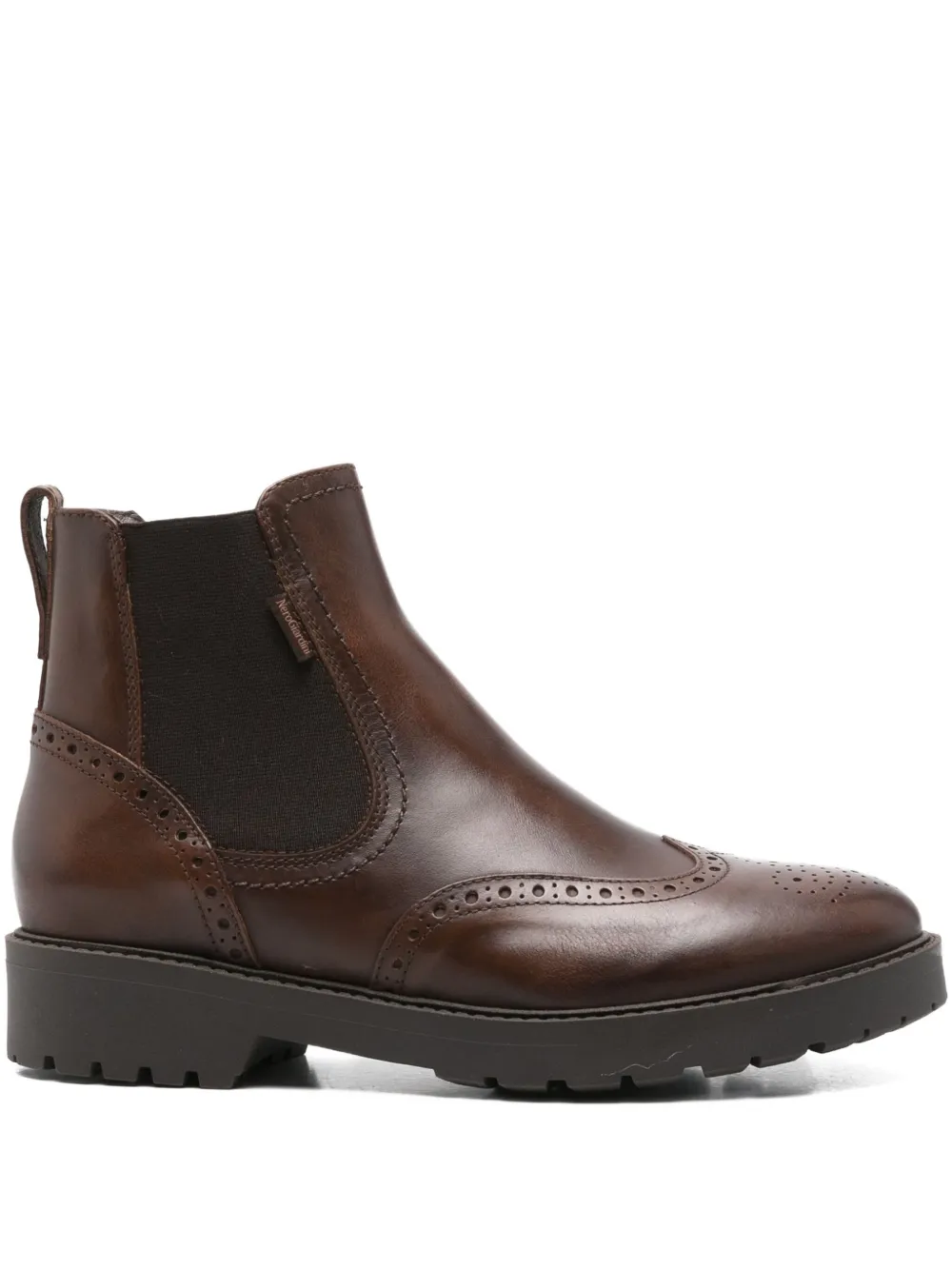 NERO GIARDINI elastic-panel leather boots Brown