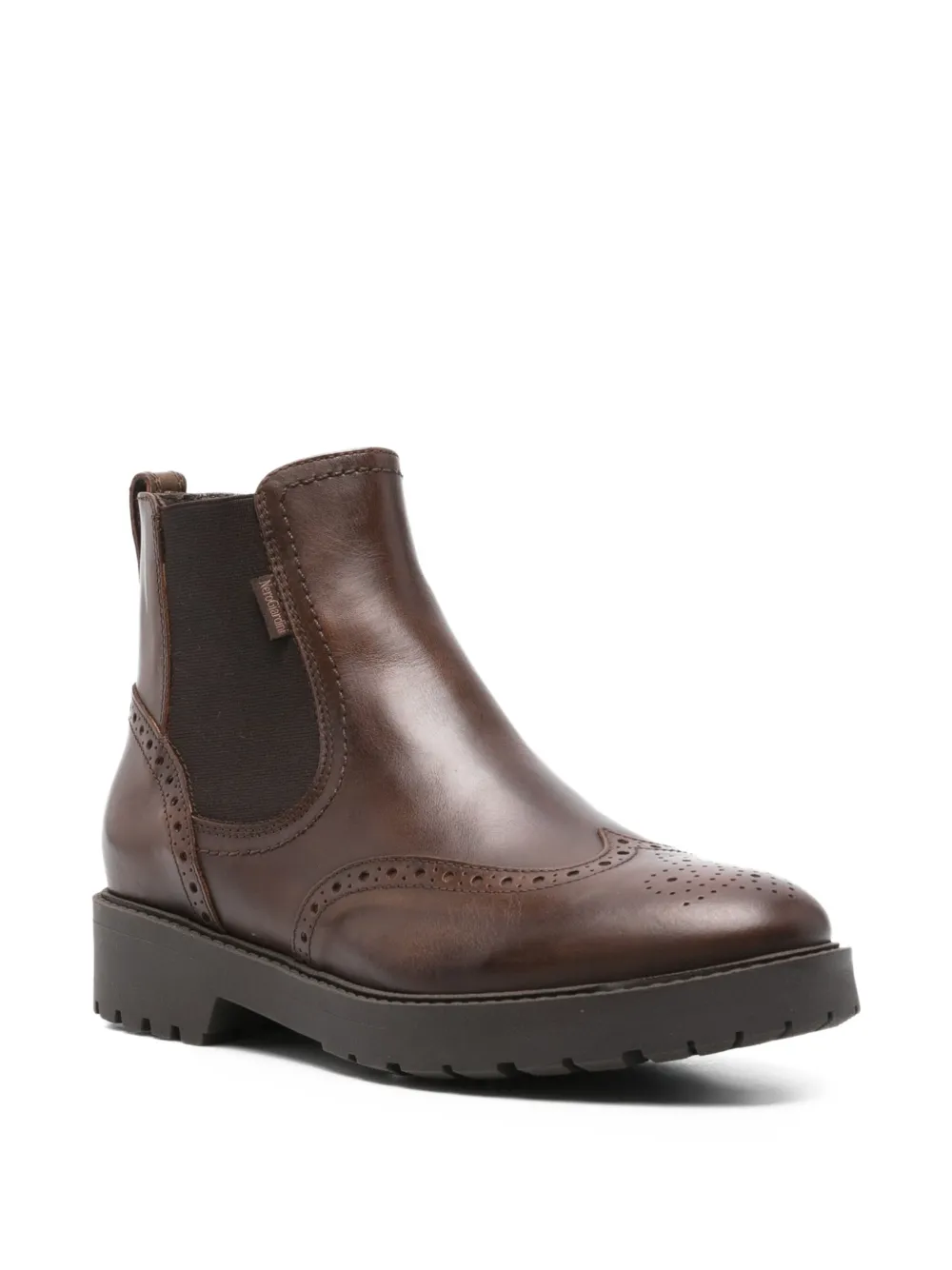 NERO GIARDINI elastic-panel leather boots Brown