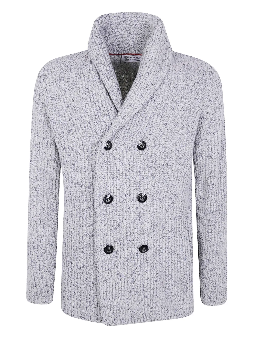 Brunello Cucinelli Vest met sjaalkraag en dubbele rij knopen Grijs