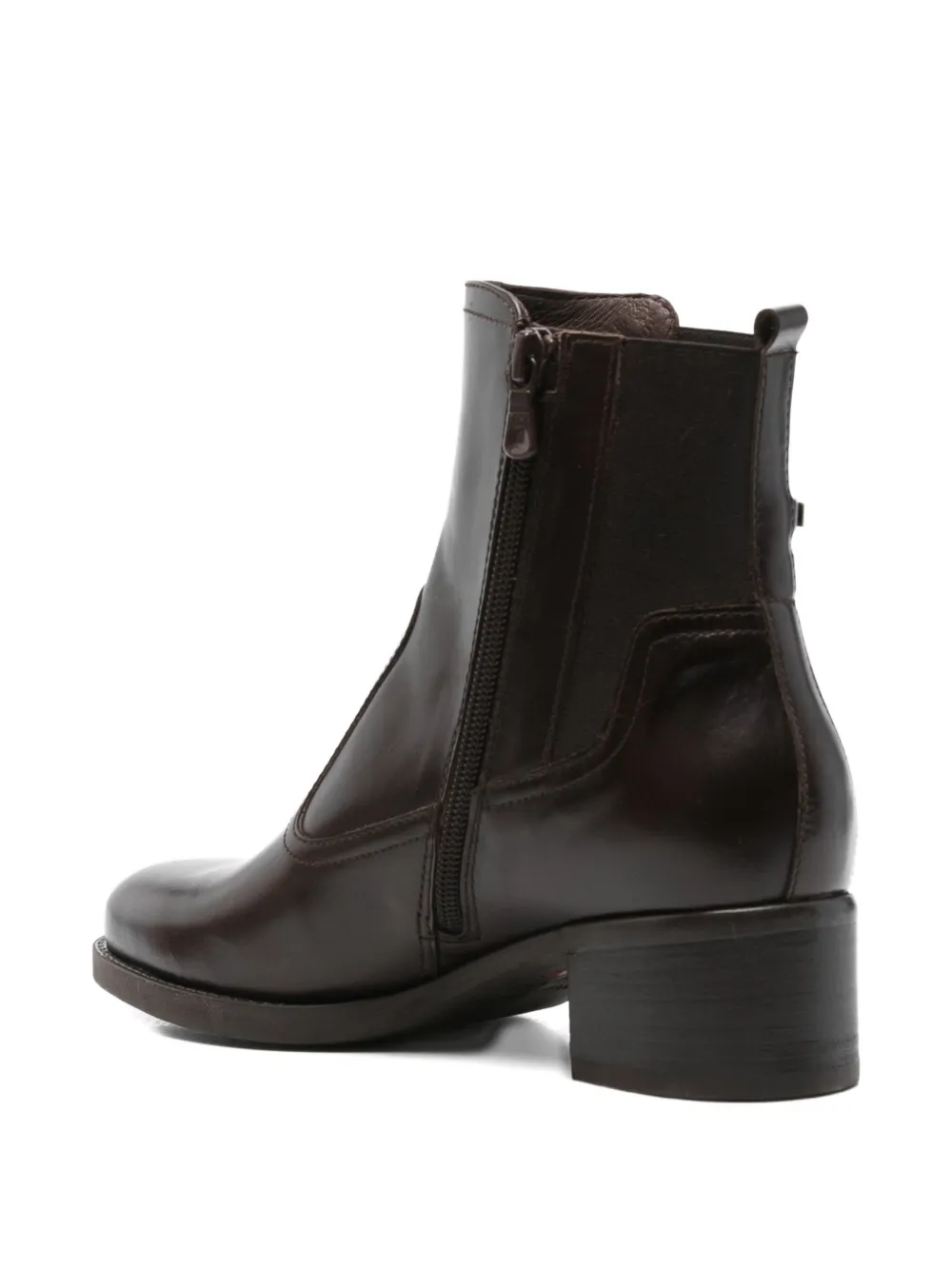 Nero Giardini 45mm Almond-toe Leather Boots In Brown