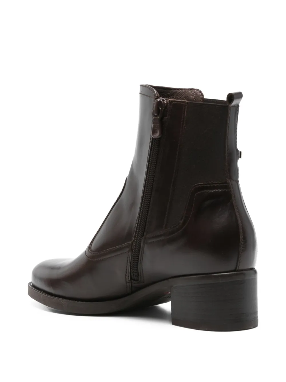 NERO GIARDINI 45 mm leren laarzen met amandelvormige neus Bruin