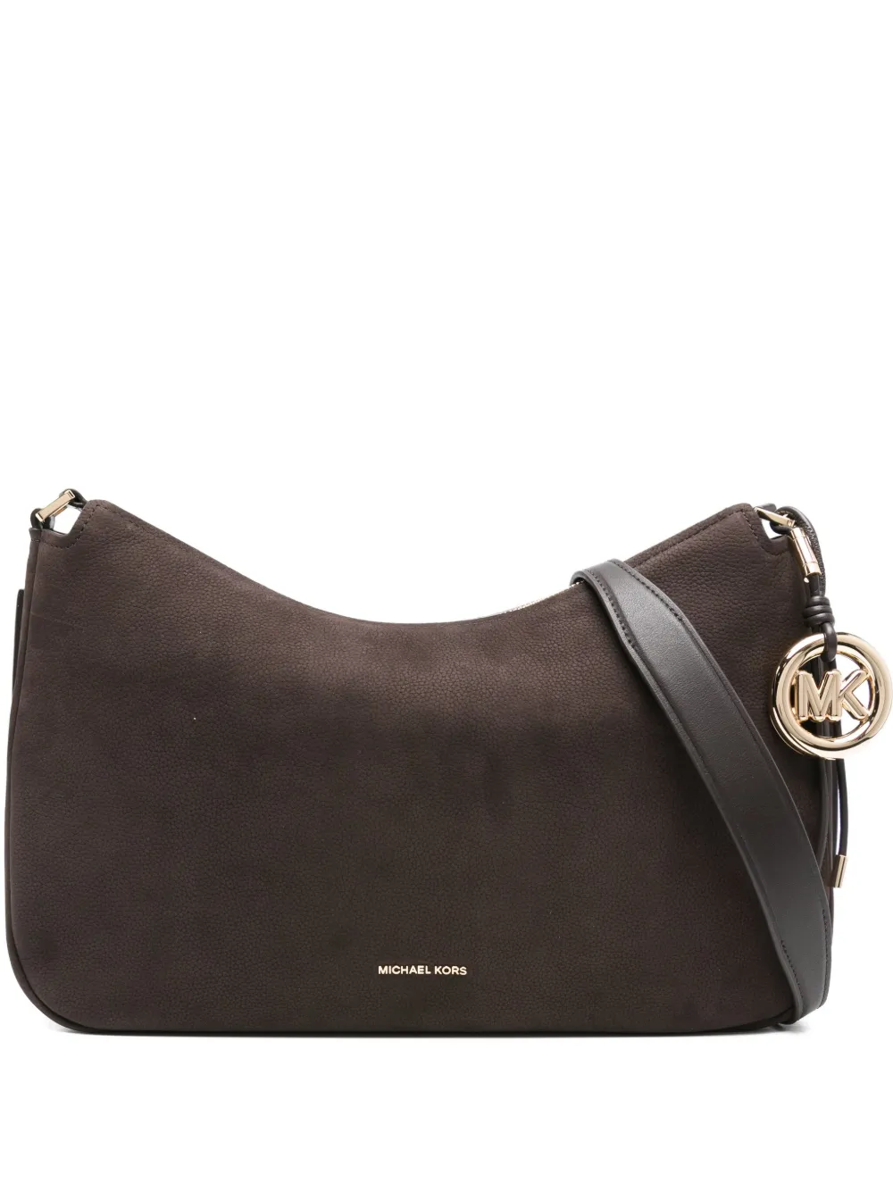 curved leather shoulder bag