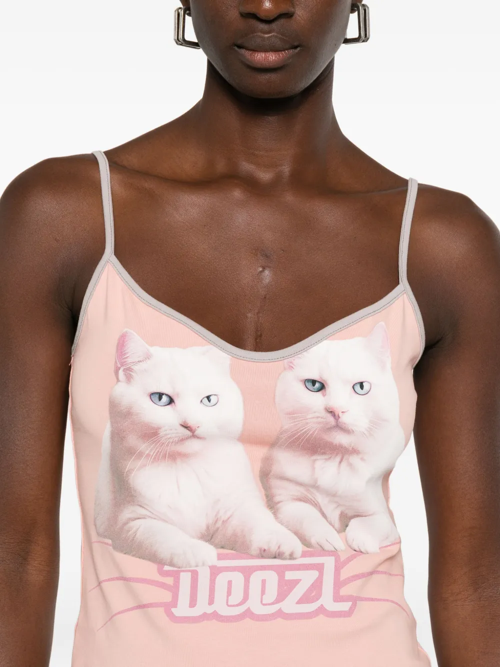 Diesel cat-print tank top Roze