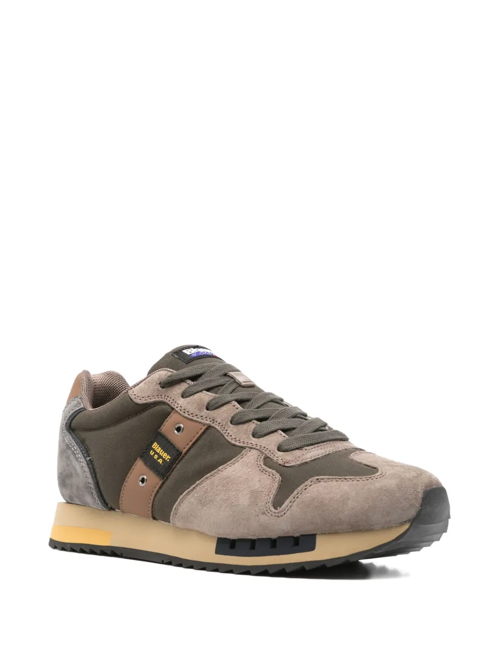 Blauer suede panelled sneakers Green
