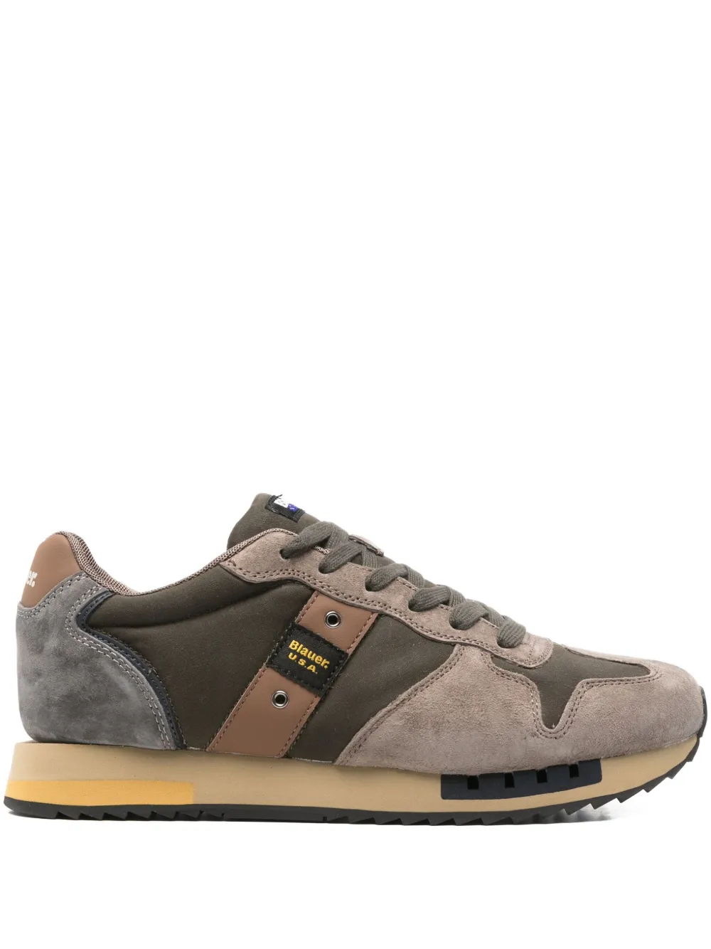 Blauer suede panelled sneakers Green