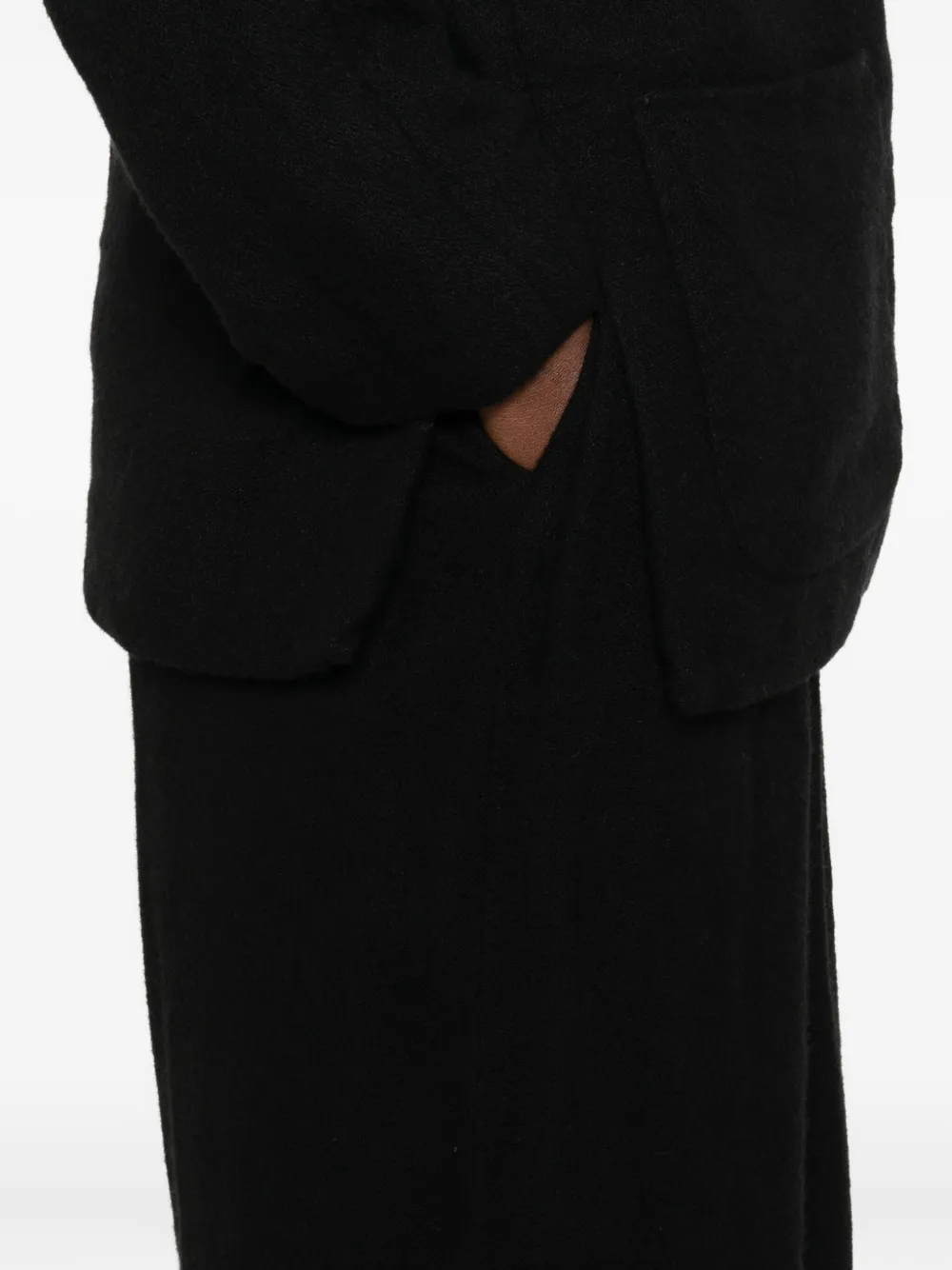 Uma Wang pleated frayed trousers Zwart