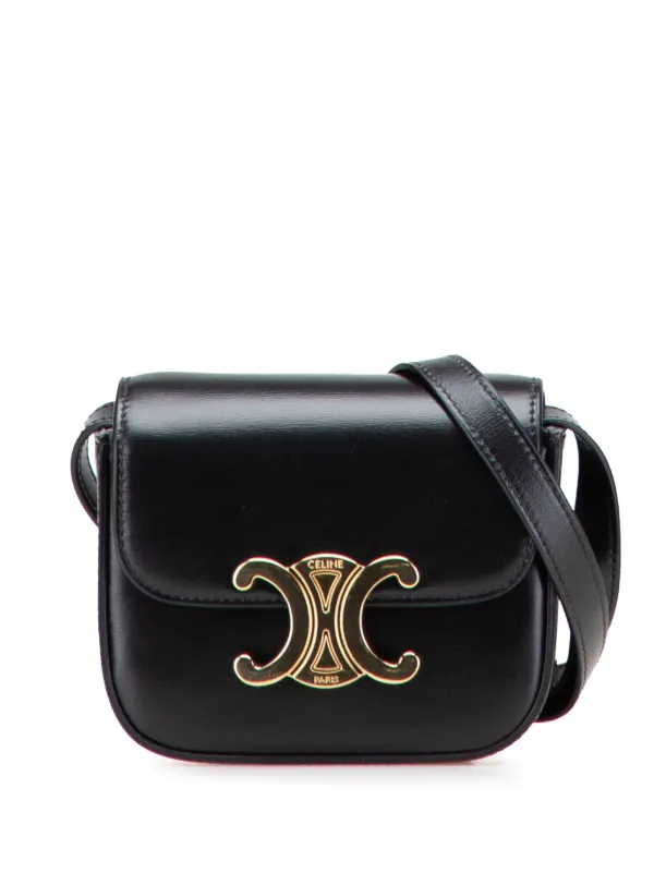 【CELINE 】 Mini Triomphe in shiny calfskin CELINE Shiny Calfskin Mini Triomphe Light Pink 1218244