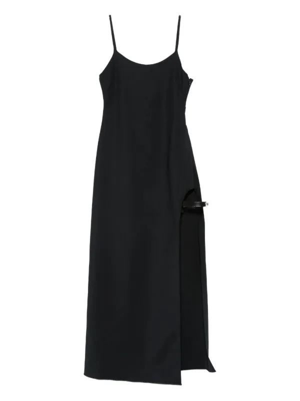 Coperni Side-split Strap Midi Dress in Black